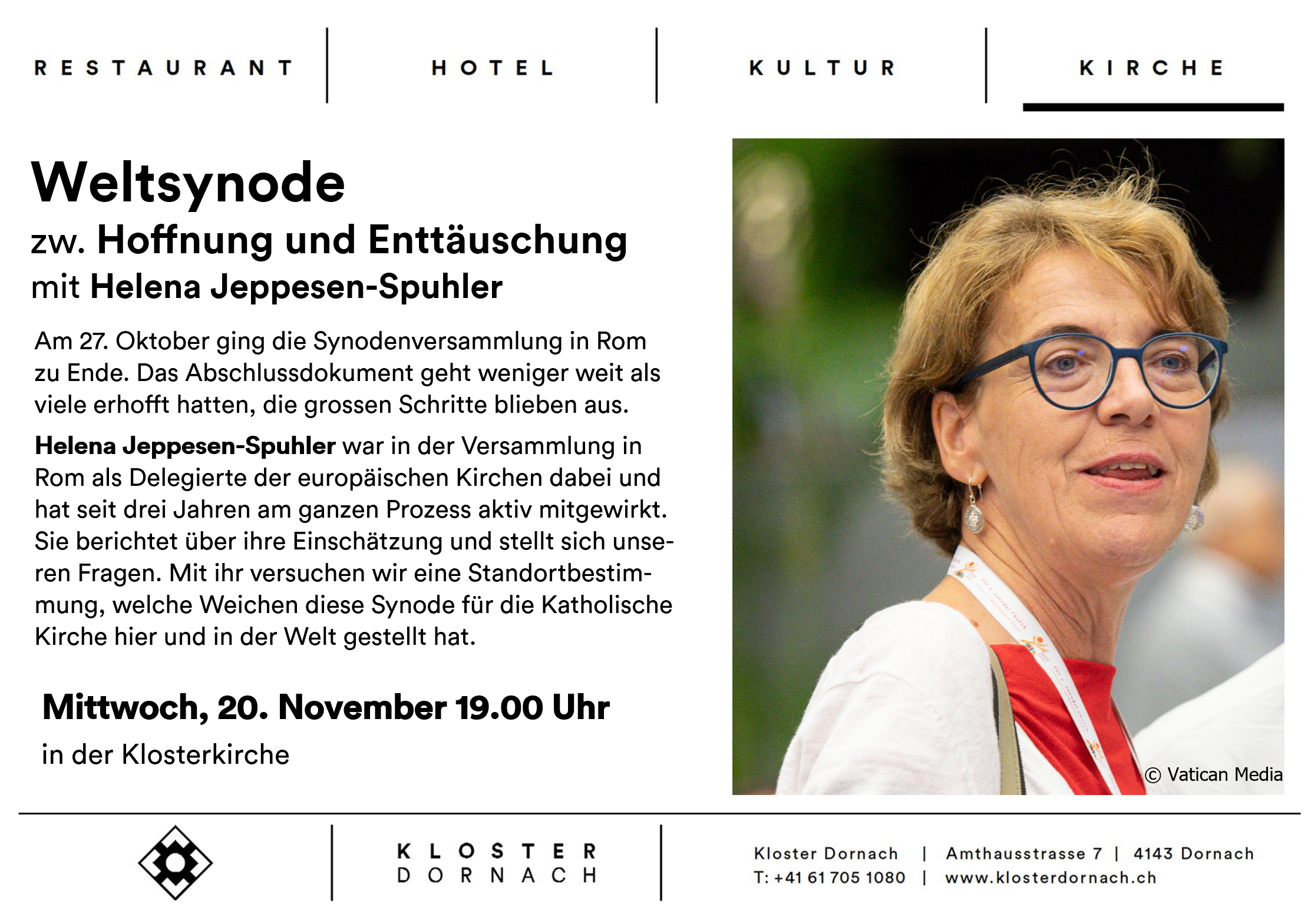 Weltsynode zw. Hoffnung und Enttäuschung mit Helena Jeppesen-Spuhler